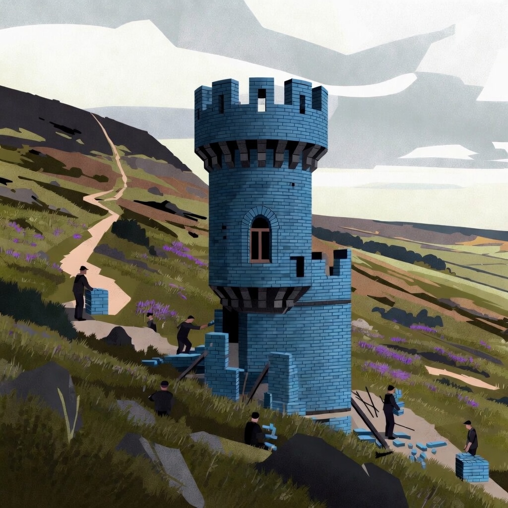 Skipton castle being built by Yorkshire workers